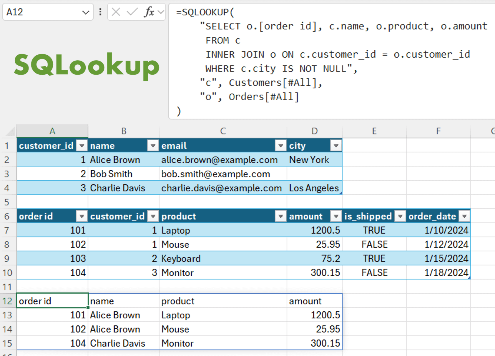 SQLookup formula